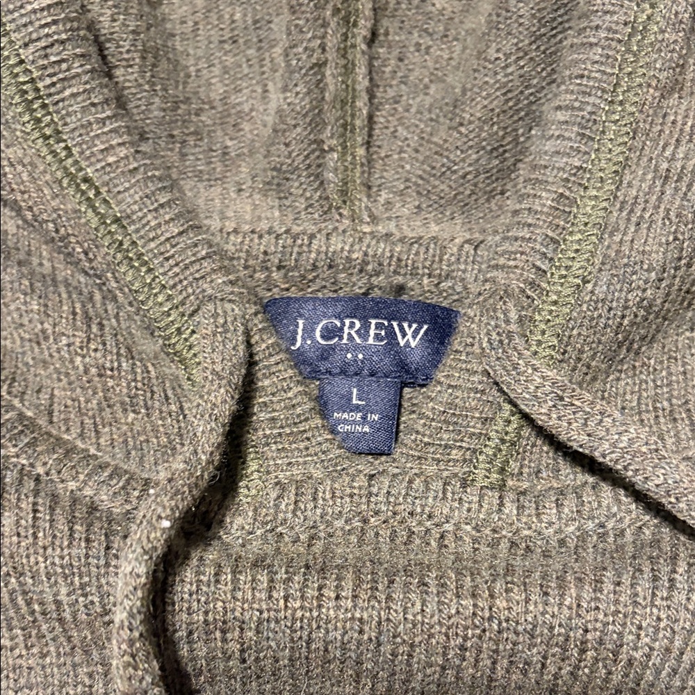 J.Crew Forest Green Hoodie Sweater Large - Picture 2 of 3